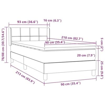 Boxspring met matras fluweel zwart 90x210 cm
