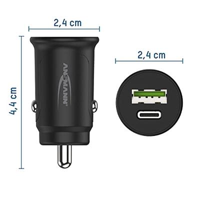 Ansmann InCar Charger CC230PD USB-oplader 30 W 1x USB-A, 1x USB-C USB PD Zwart Auto, Vrachtwagen Ansmann InCar Charger CC230PD USB-oplader 30 W 1x USB-A, 1x USB-C USB PD Zwart Auto, Vrachtwagen