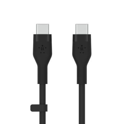 Belkin BoostCharge Flex siliconen USB Type C/C-kabel, USB-IF-gecertificeerde PD-snellaadkabel voor iPhone 16, iPhone 15 Plus/Pro/Pro Max, Samsung Galaxy S24, Pixel, iPad, Nintendo Switch, 3 m , zwart