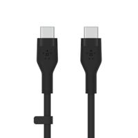 Belkin BoostCharge Flex siliconen USB Type C/C-kabel, USB-IF-gecertificeerde PD-snellaadkabel voor iPhone 16, iPhone 15 Plus/Pro/Pro Max, Samsung Galaxy S24, Pixel, iPad, Nintendo Switch, 3 m , zwart - thumbnail