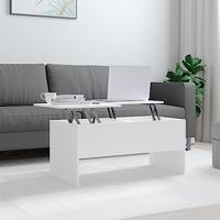 Salontafel 102x50,5x46,5 cm bewerkt hout wit - thumbnail
