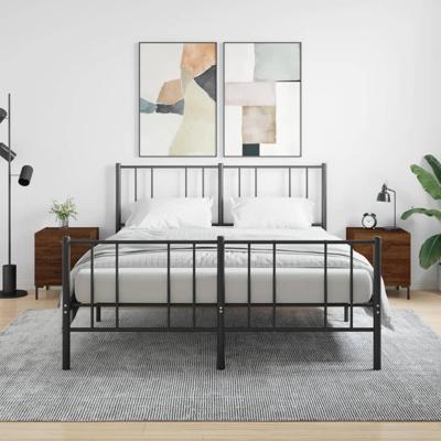 Nachtkastjes 2 st 40x35x47,5 cm bewerkt hout bruineikenkleurig