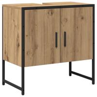 Badkamermeubelset Wandgemonteerd 2 pcs Bruin Bewerkt hout - thumbnail