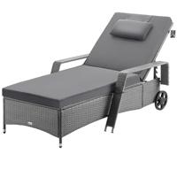 Ligbed Grijs/Antraciet Kunststof 193x90x43cm - thumbnail