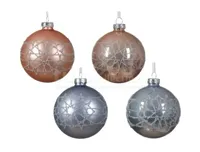 Kerstbal Glas Glitter Ø8cm Assorti 1st - thumbnail