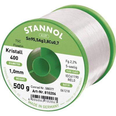 Stannol Ecology TS Soldeertin, loodvrij Spoel Sn95,5Ag3,8Cu0,7 REL0 500 g 1 mm Stannol Ecology TS Soldeertin, loodvrij Spoel Sn95,5Ag3,8Cu0,7 REL0 500 g 1 mm
