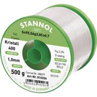 Stannol Ecology TS Soldeertin, loodvrij Spoel Sn95,5Ag3,8Cu0,7 REL0 500 g 1 mm - thumbnail