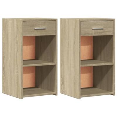 Nachtkastjes 2 st 35x34x65 cm bewerkt hout sonoma eikenkleurig