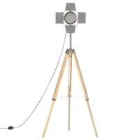 Vloerlamp driepoot 140 cm massief mangohout - thumbnail