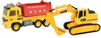 Toi-Toys Cars & trucks kiepwagen met graafmachine licht & geluid - thumbnail