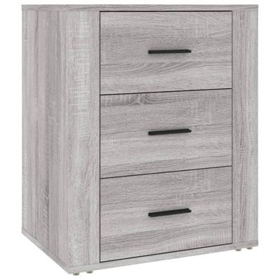 Nachtkastje 50x36x60 cm bewerkt hout grijs sonoma eikenkleurig