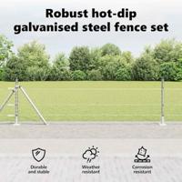 VidaXL Afrasteringspaal zilver 10 x 0,5 m (25 mm gaas) staal - thumbnail