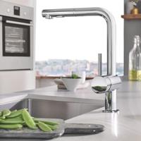 Grohe Minta keukenkraan met uittrekbare dualspray handdouche chroom - thumbnail