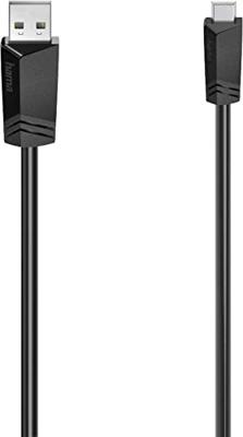 Hama Mini-USB-kabel, USB 2.0, 480 Mbit/s, 0,75 m Kabel Zwart