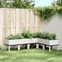 VidaXL Plantenbak met poten 160x120x42 cm polypropeen wit - thumbnail