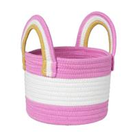 Mand colors met hengsels - roze/wit - ø13x17 cm - thumbnail