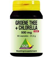 SNP Groene thee chlorella 500mg puur 60 Vegetarische capsules - thumbnail