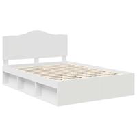 Bedframe met hoofdeinde Wit 160 x 200 cm Massief grenenhout - thumbnail