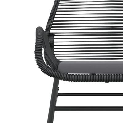Tuinstoelen 2 st met kussens poly rattan zwart - thumbnail