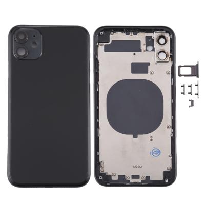 Back Housing Cover met SIM Card Tray & Side keys & Camera Lens voor iPhone 11(Zwart)