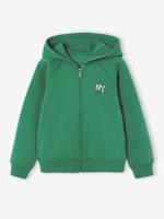 Sweater met rits jongen Basics groen - thumbnail
