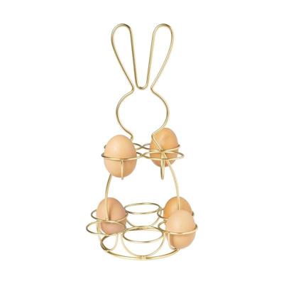 Eieren etagere haas - goudkleurig - ø17x31 cm