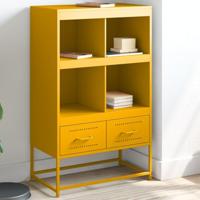 Hoge kast 68x39x111,5 cm staal mosterdgeel - thumbnail