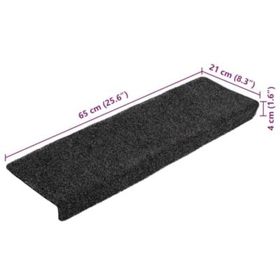 Trapmatten 10 st 65x21x4 cm naaldvilt grijs Trapmatten 10 st 65x21x4 cm naaldvilt grijs