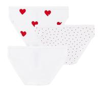 Set van 3 katoenen slipjes met hartjes voor meisjes - PETIT BATEAU witte hartjes - thumbnail