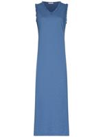 Lang katoenen nachthemd grijsblauw - thumbnail