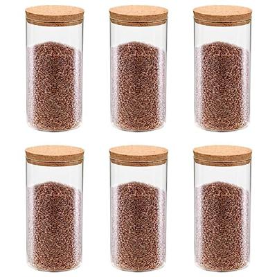 VidaXL Opbergpotten met kurken deksel 6 st 1100 ml glas
