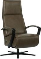 Grijze leren industriële relaxfauteuil Idol - staal zwart frame met stervoet - zithoogte laag - Granada leer Ash (grijs leer) - thumbnail