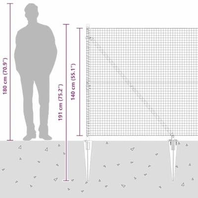 VidaXL Afrasteringspaal grijs 10 x 1,4 m (25 x 25 mm gaas) VidaXL Afrasteringspaal grijs 10 x 1,4 m (25 x 25 mm gaas)