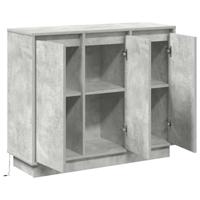 LED Sideboard Beton Grijs 90 x 32 x 75 cm Bewerkt hout - thumbnail