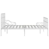 Bedframe met lattenbodem metaal wit 120x200 cm - thumbnail