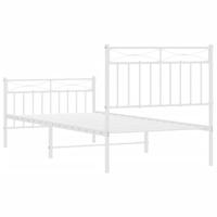 Bedframe met hoofd- en voeteneinde metaal wit 90x200 cm - thumbnail