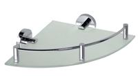 Glazen Hoek Planchet Sapho X-Round 25x7 cm met Rails Chroom - thumbnail