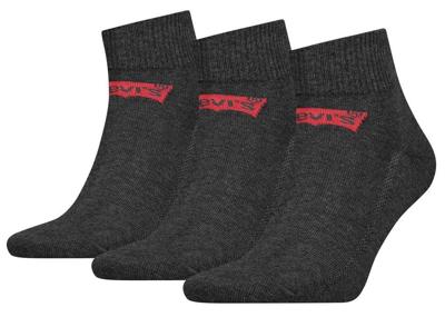 Levi's Mid Cut Batwing Logo Antraciet/Black 3-Pack-39/42