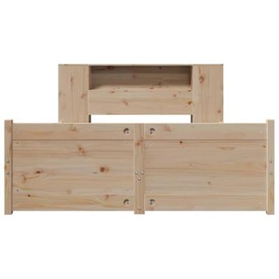 Bed met boekenkast zonder matras massief grenenhout 140x190 cm - thumbnail