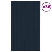 VidaXL Dakpanelen 36 st 80x45 cm gegalvaniseerd staal antracietkleurig - thumbnail