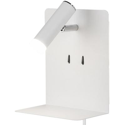 LED Wandlamp 6W 3000K USB-oplaadfunctie Mat Wit Aluminium