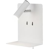 LED Wandlamp 6W 3000K USB-oplaadfunctie Mat Wit Aluminium - thumbnail