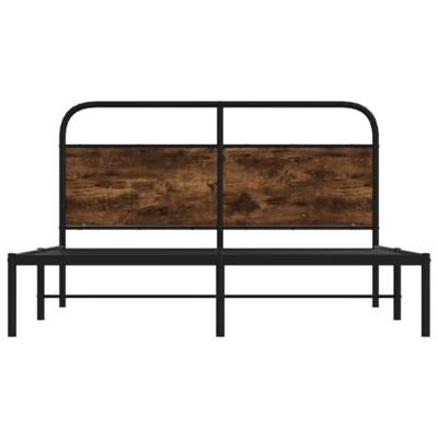 Bedframe zonder matras bewerkt hout gerookt eiken 140x190 cm