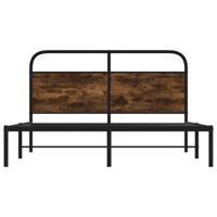 Bedframe zonder matras bewerkt hout gerookt eiken 140x190 cm - thumbnail