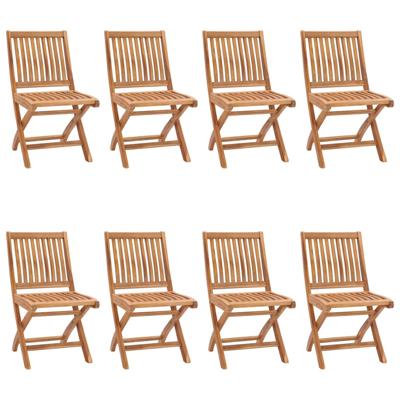 Tuinstoelen 8 st inklapbaar massief teakhout