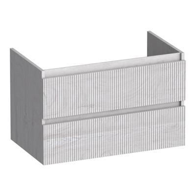 Brauer Joy Wavy - Onderkast - 80 cm - met 2 Softclose Lades Greeploos en 1 Sifon Uitsparing - Forest Seashell
