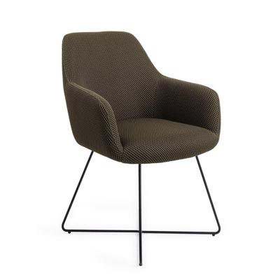 Jesper Home Eetkamerstoel 'Hiroo' Cross Black, kleur Jungle Jewel