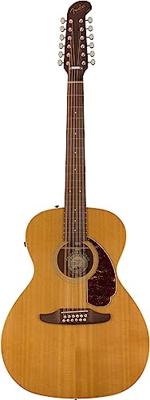Fender Villager 12-String Aged Natural WN Tortoiseshell Pickguard 12-snarige elektrisch-akoestische westerngitaar met gigbag - thumbnail
