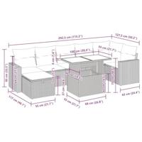 8-delige Loungeset met kussens poly rattan beige - thumbnail