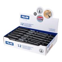 Permanente markeerstift Milan Zwart Ø 4 mm Ronde tip (12 Stuks) - thumbnail